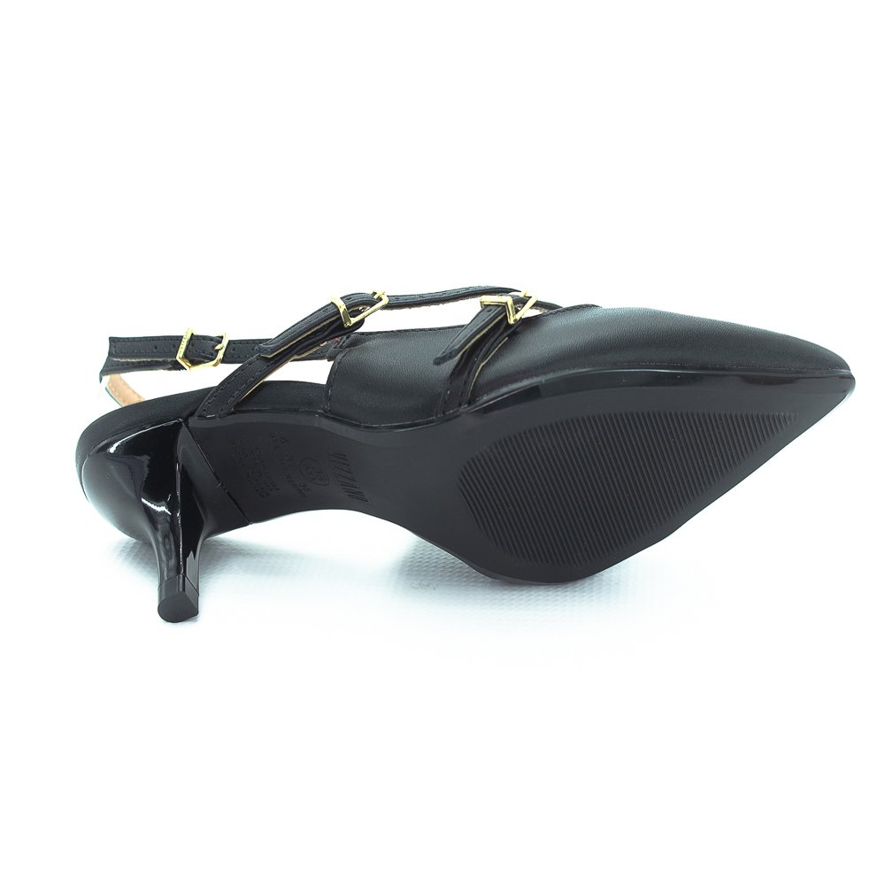 Scarpin Feminino Vizzano Slingback 1122.885 - Preto Preto 4
