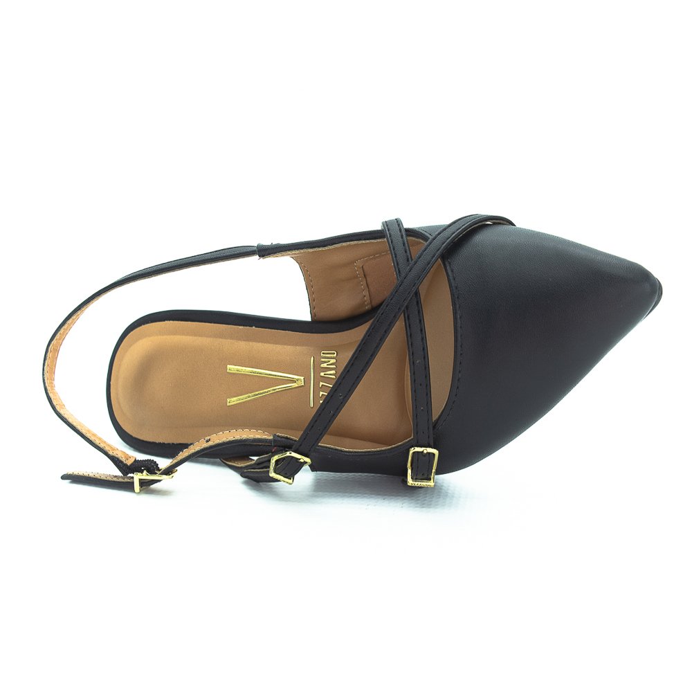 Scarpin Feminino Vizzano Slingback 1122.885 - Preto Preto 5
