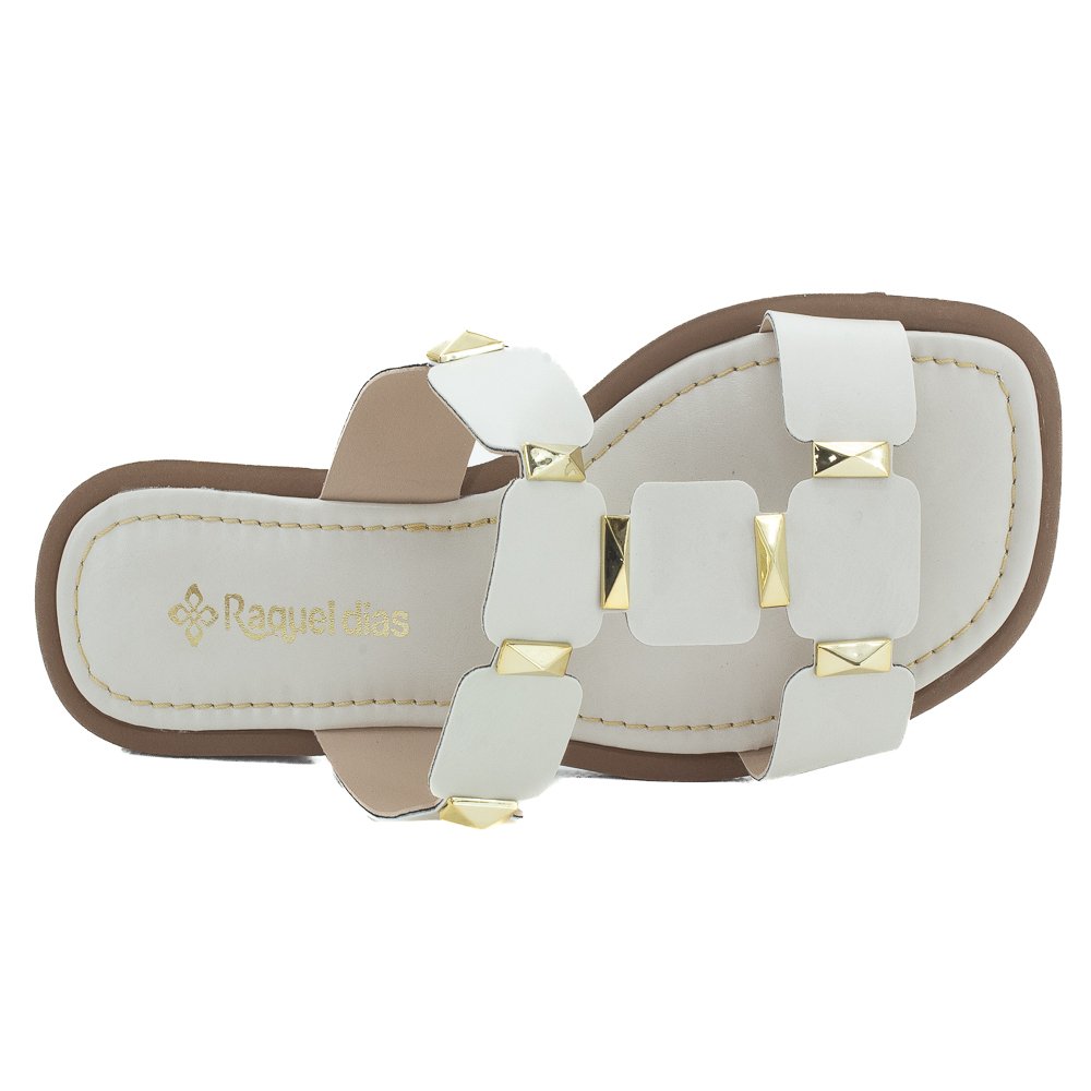Rasteira Feminina Raquel Dias 951930 - Off White Branco 5