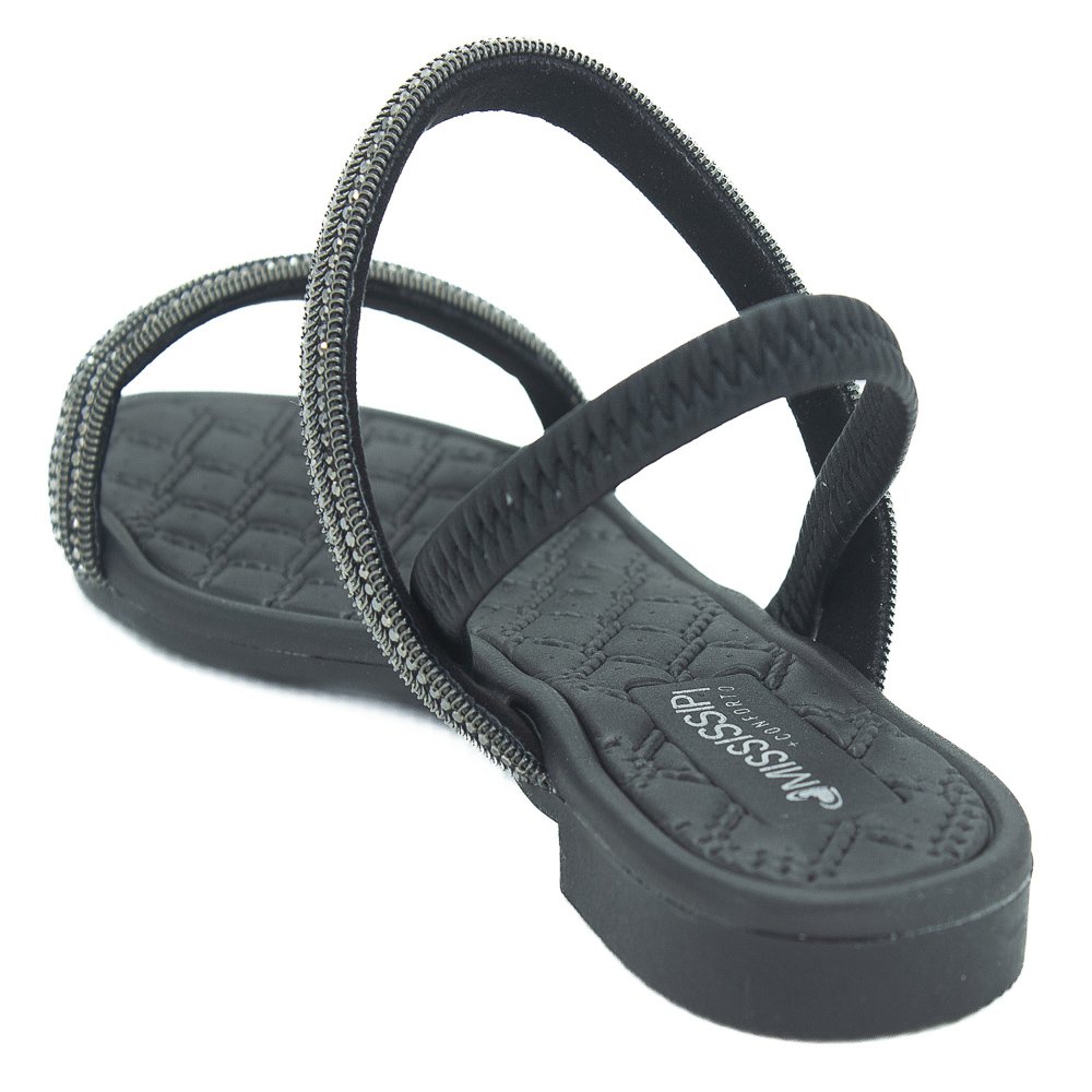 Sandália Feminina Mississipi Mb284 - Preto Preto 3