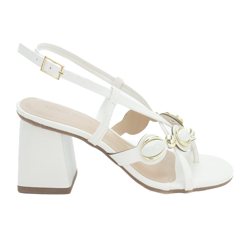 Sandália Feminina Renata Mello 8422.90911 - Off White