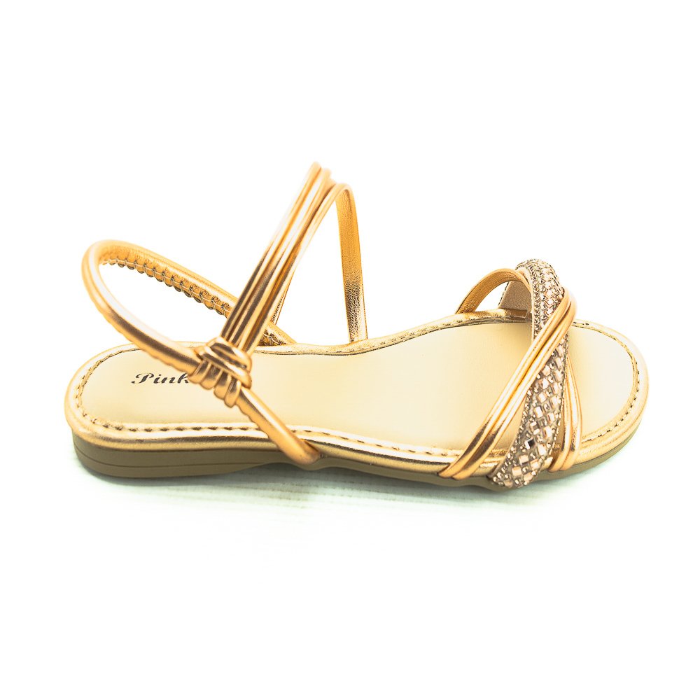 Sandália Infantil Menina Pink Cats V4821 - Ouro Rosado
