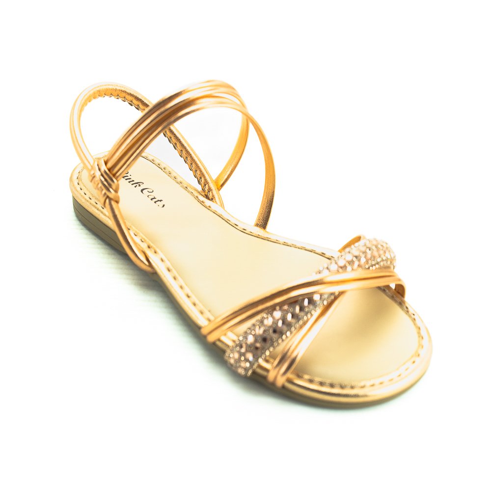 Sandália Infantil Menina Pink Cats V4821 - Ouro Rosado Dourado 2