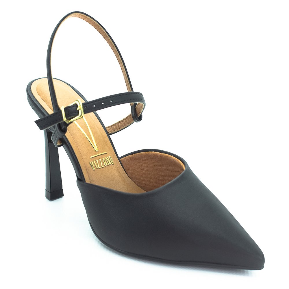 Scarpin Feminino Vizzano Slingback 1447.101 - Preto Preto 2