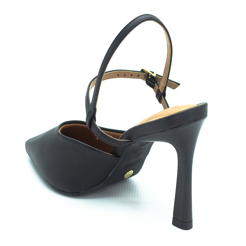 Scarpin Feminino Vizzano Slingback 1447.101 - Preto Preto 4