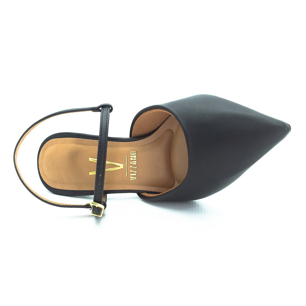 Scarpin Feminino Vizzano Slingback 1447.101 - Preto Preto 5