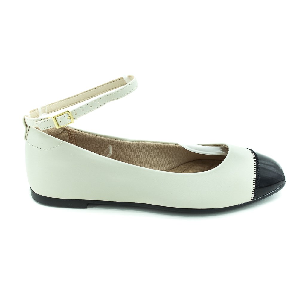 Sapatilha Feminina Moleca 5735.322 - Branco E Preto