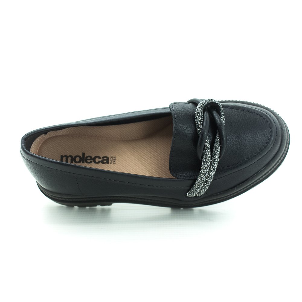 Mocassim Feminino Moleca 5775.107 - Preto Preto 4