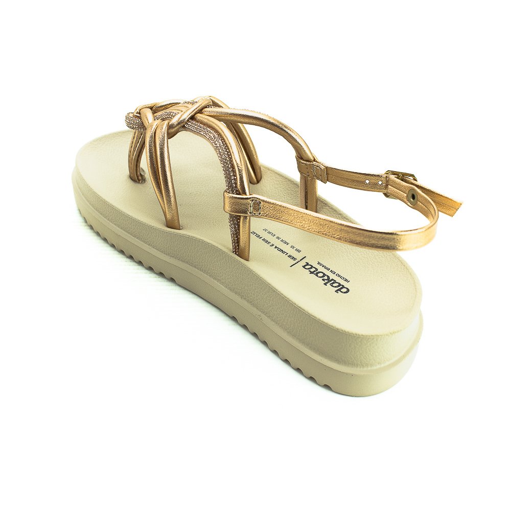 Sandália Feminina Dakota Y7831 - Ouro Rosado Dourado 3