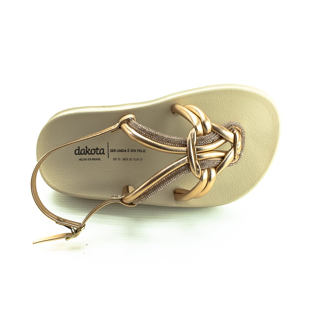 Sandália Feminina Dakota Y7831 - Ouro Rosado Dourado 5