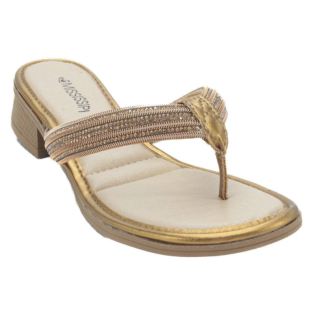 Tamanco Feminino Mississipi ME131 - Dourado Dourado 2