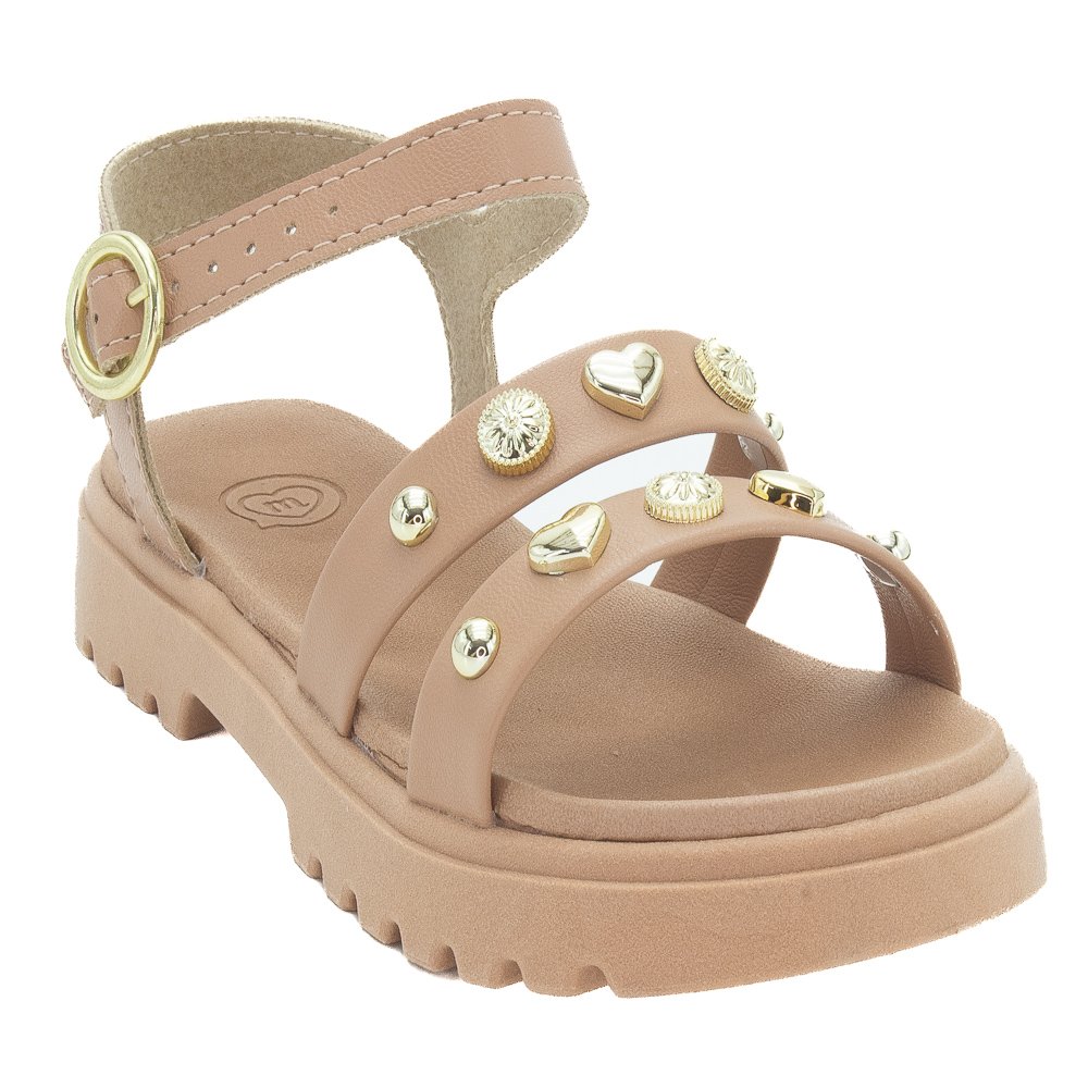Sandália Infantil Menina Molekinha 2344.142 - Nude Bege 2