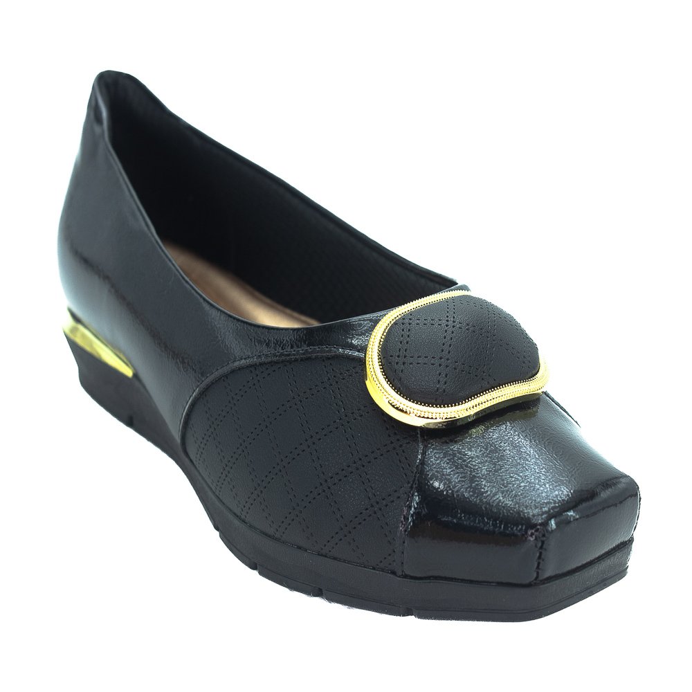 Sapato Feminino Picadilly 147323-2 - Preto Preto 2