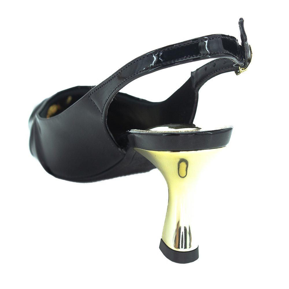 Scarpin Feminino Mariotta Slingback 20821.01 - Preto Preto 3