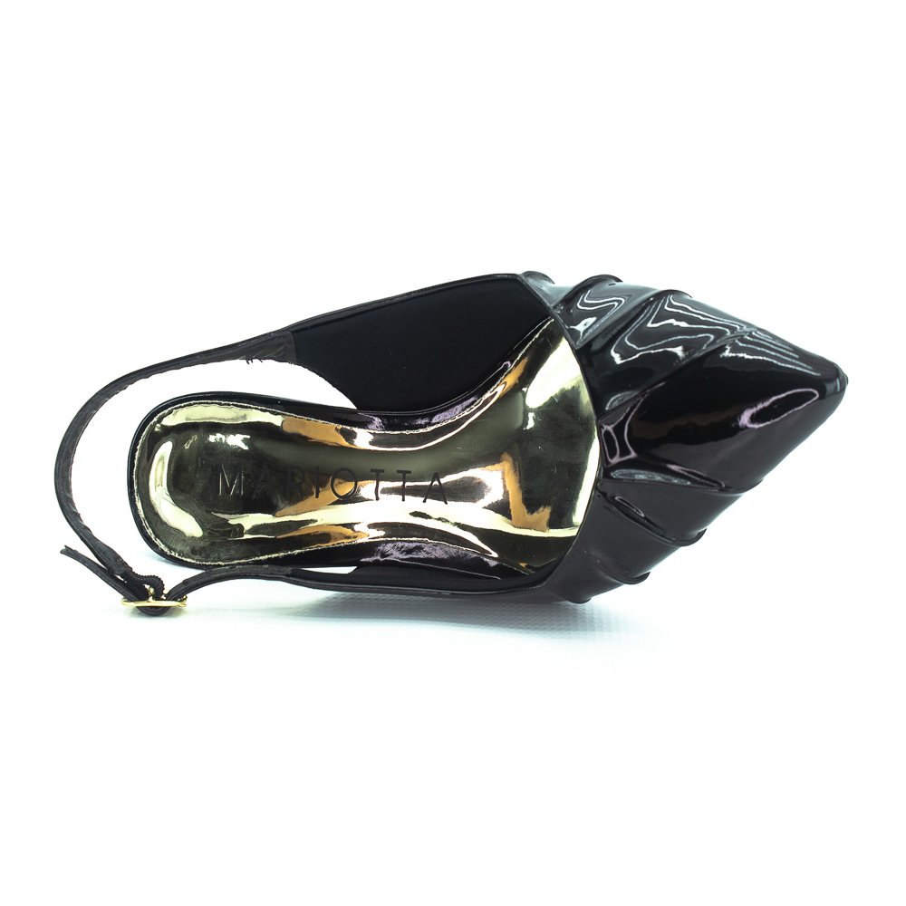 Scarpin Feminino Mariotta Slingback 20821.01 - Preto Preto 5