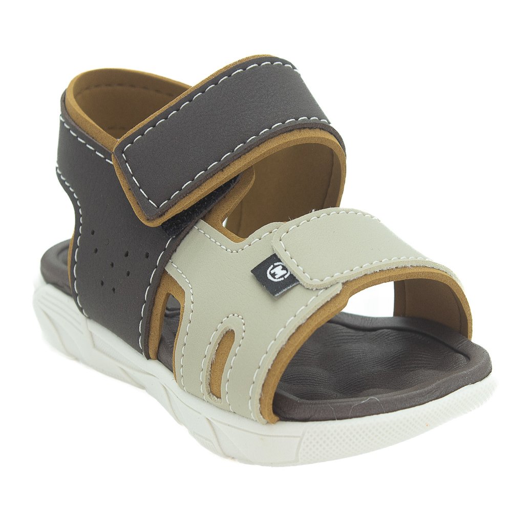 Sandália Infantil Menino Molekinho 2135.137 - Marrom Marrom 2