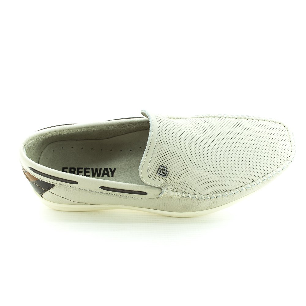 Mocassim Masculino Freeway Evora - Branco Off Branco 5