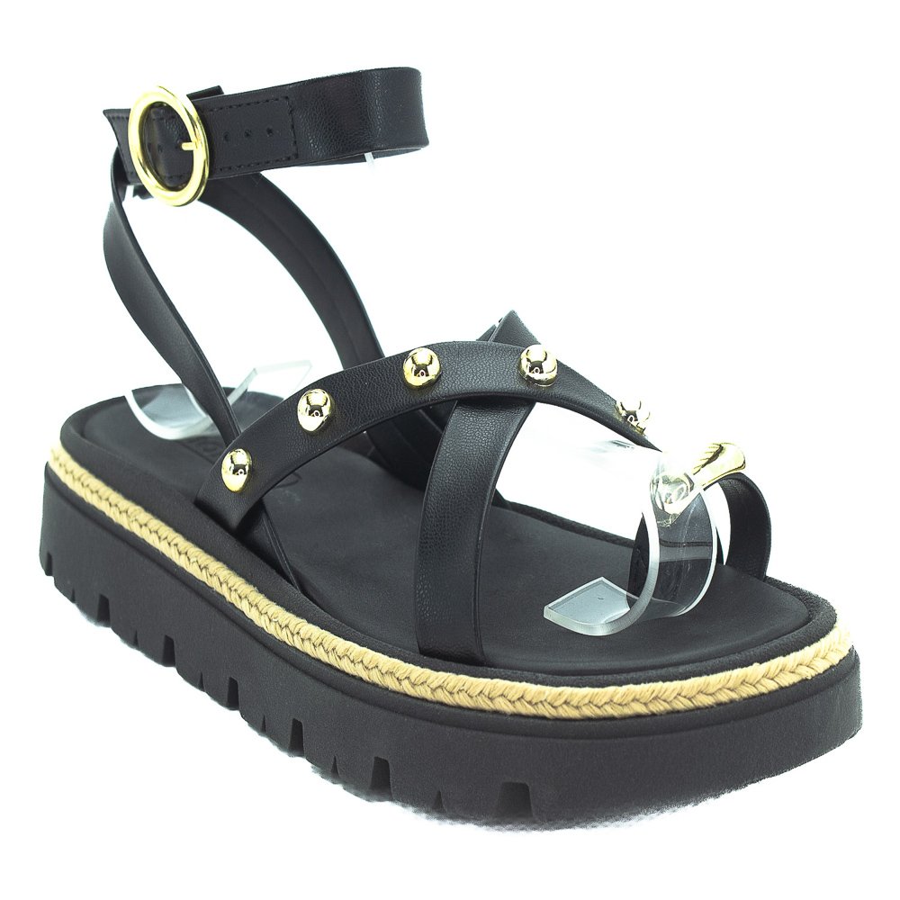 Sandália Feminina Moleca 5504.213 - Preto Preto 2