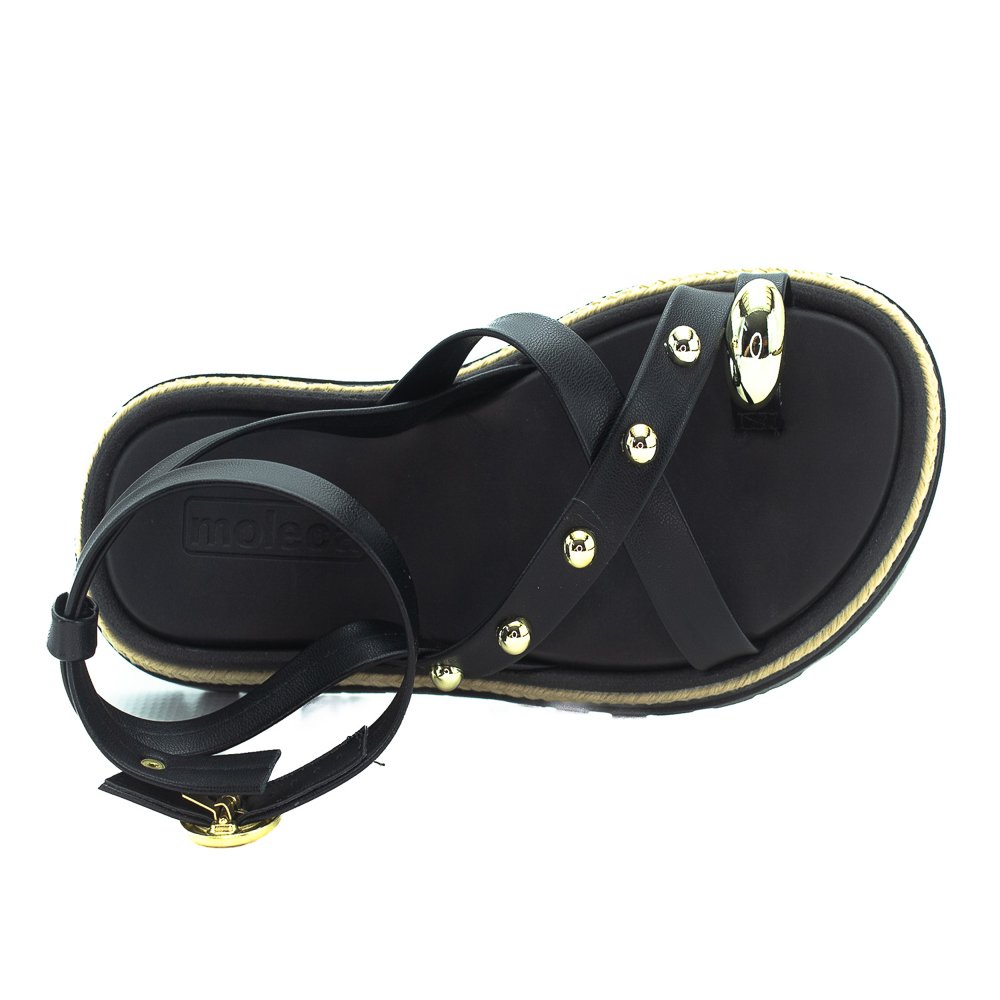 Sandália Feminina Moleca 5504.213 - Preto Preto 5