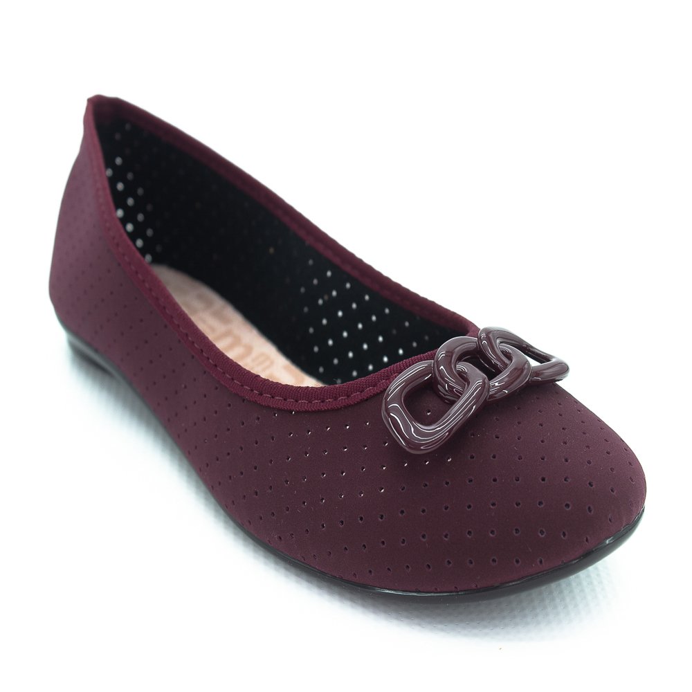 Sapatilha Feminina Moleca 5726.114 - Vinho Vermelho 2
