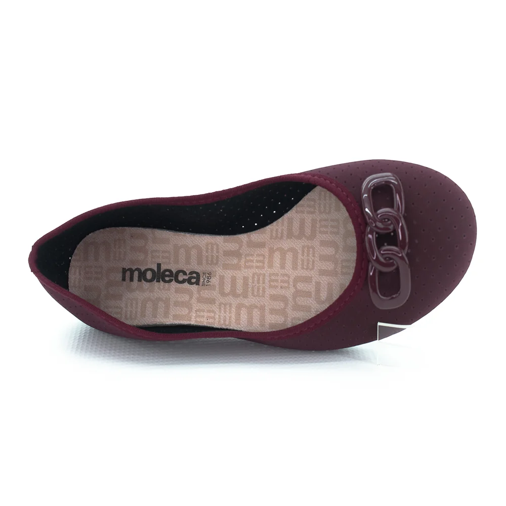 Sapatilha Feminina Moleca 5726.114 - Vinho Vermelho 5