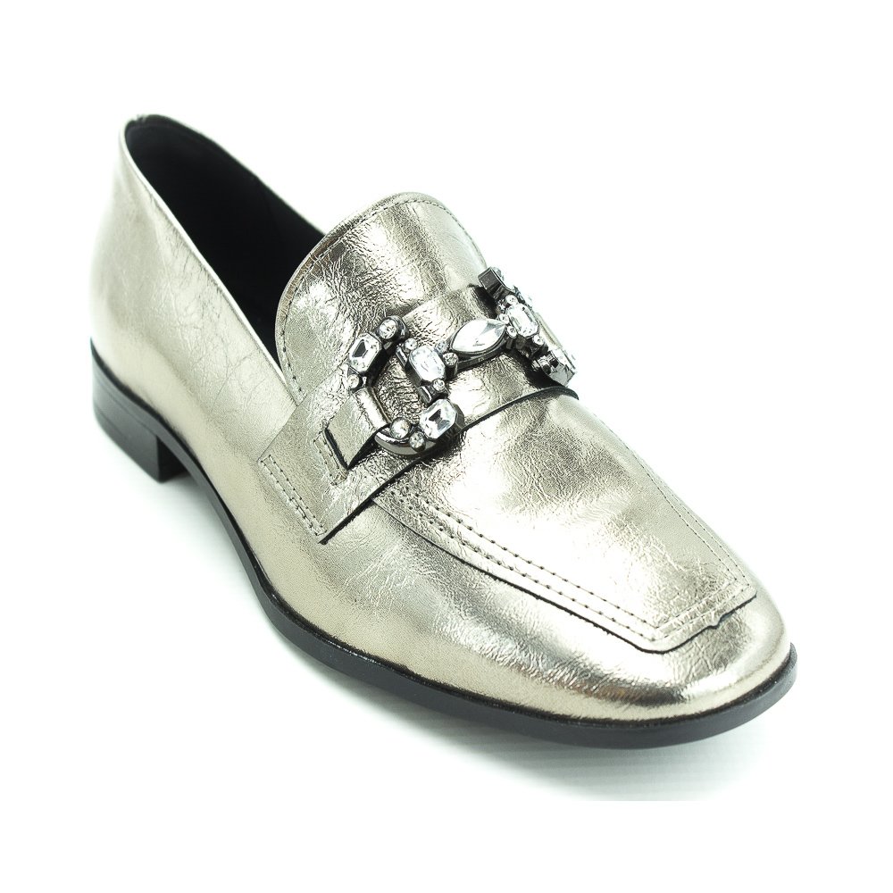 Mocassim Feminino Via Marte 075-005-01 - Prata Prata 2