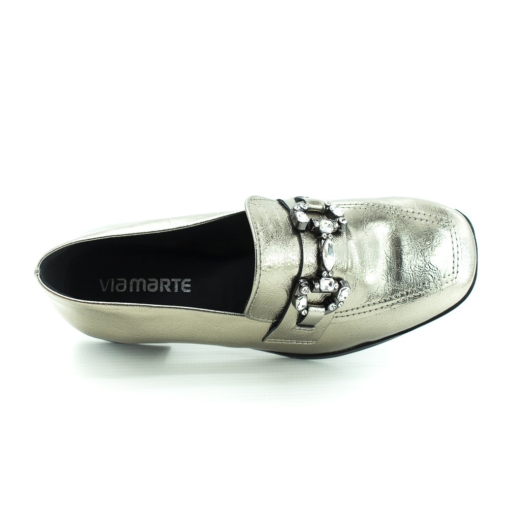 Mocassim Feminino Via Marte 075-005-01 - Prata Prata 5