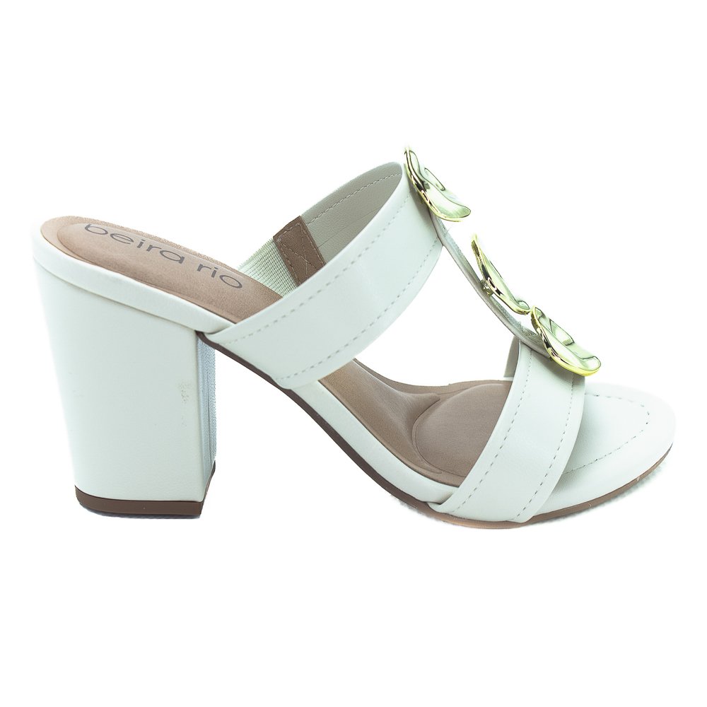 Tamanco Feminina Beira Rio 8280.691 - Branco Off