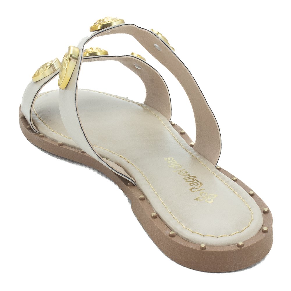 Rasteira Feminina Raquel Dias 531999 - Off White Branco 3
