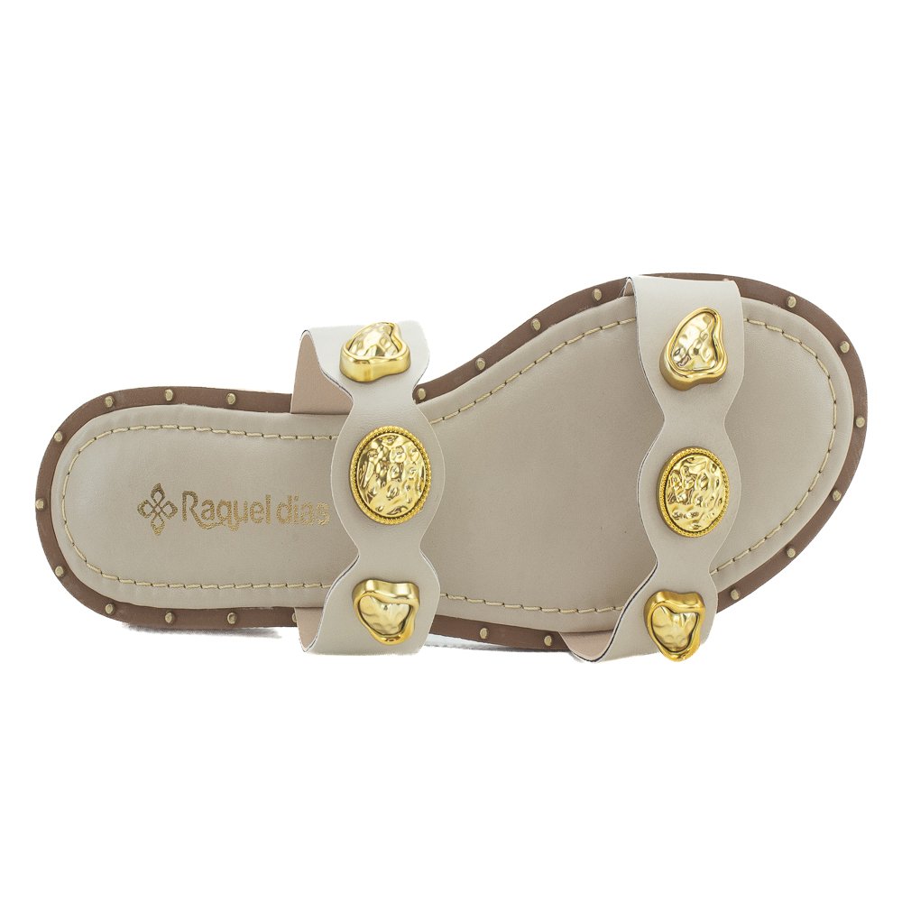 Rasteira Feminina Raquel Dias 531999 - Off White Branco 5