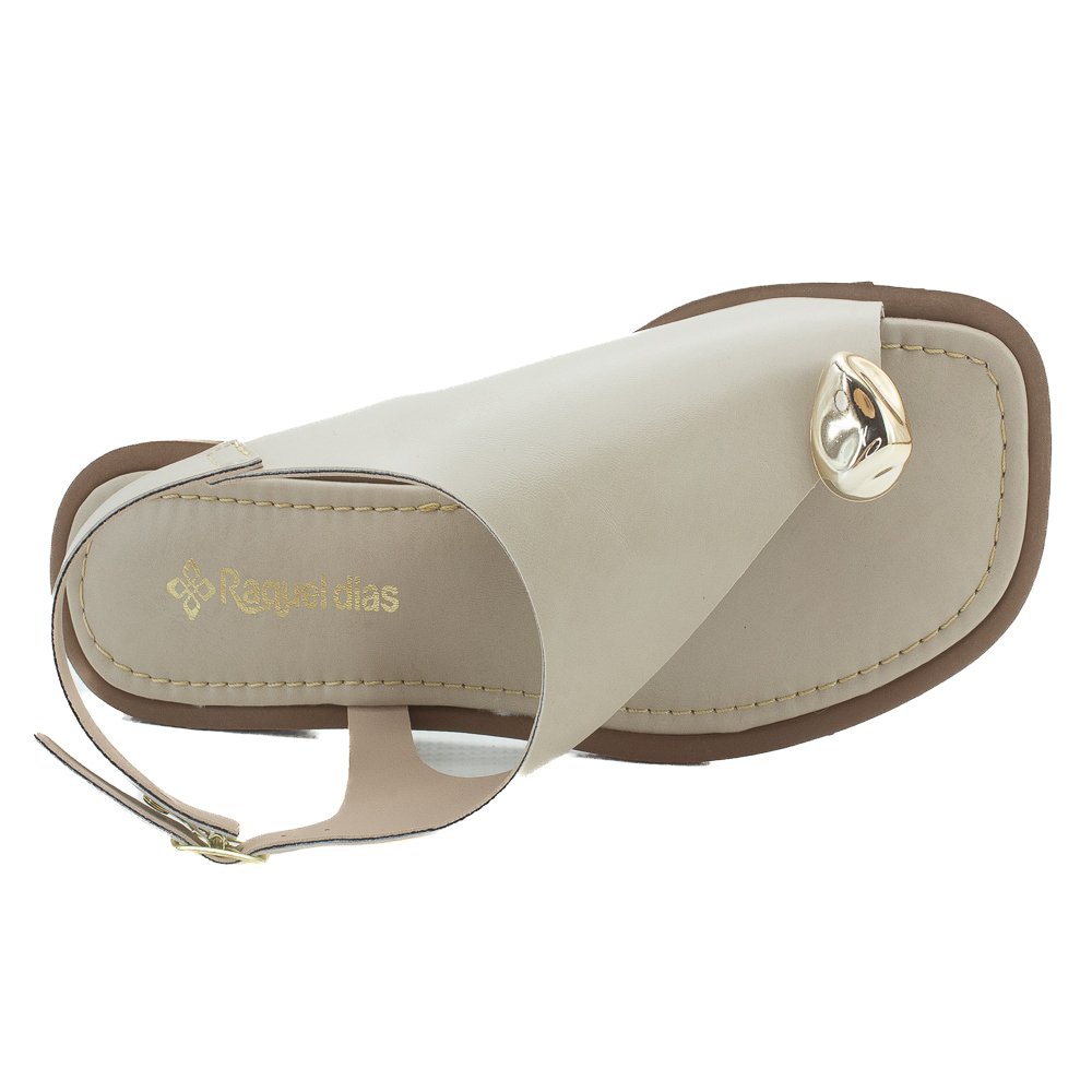 Sandália Feminina Raquel Dias 951978 - Off White Branco 5