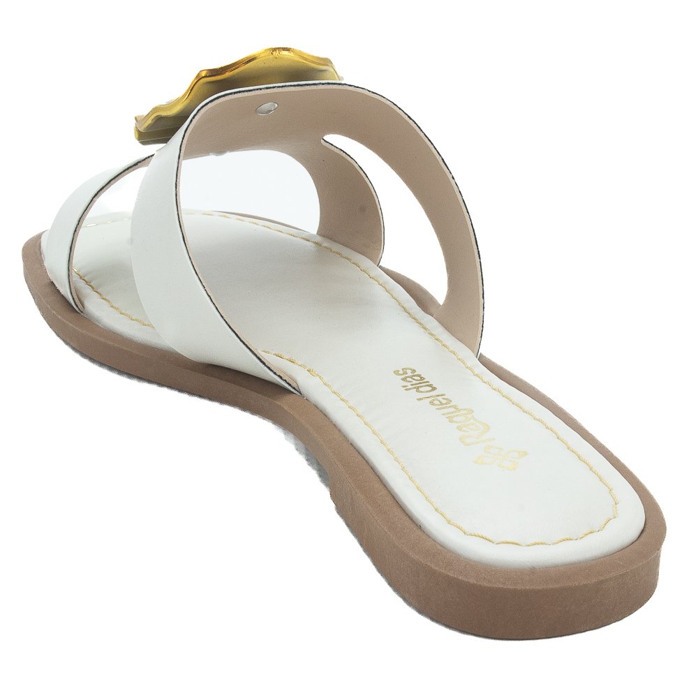 Rasteira Feminina Raquel Dias 951998 - Off White Branco 3