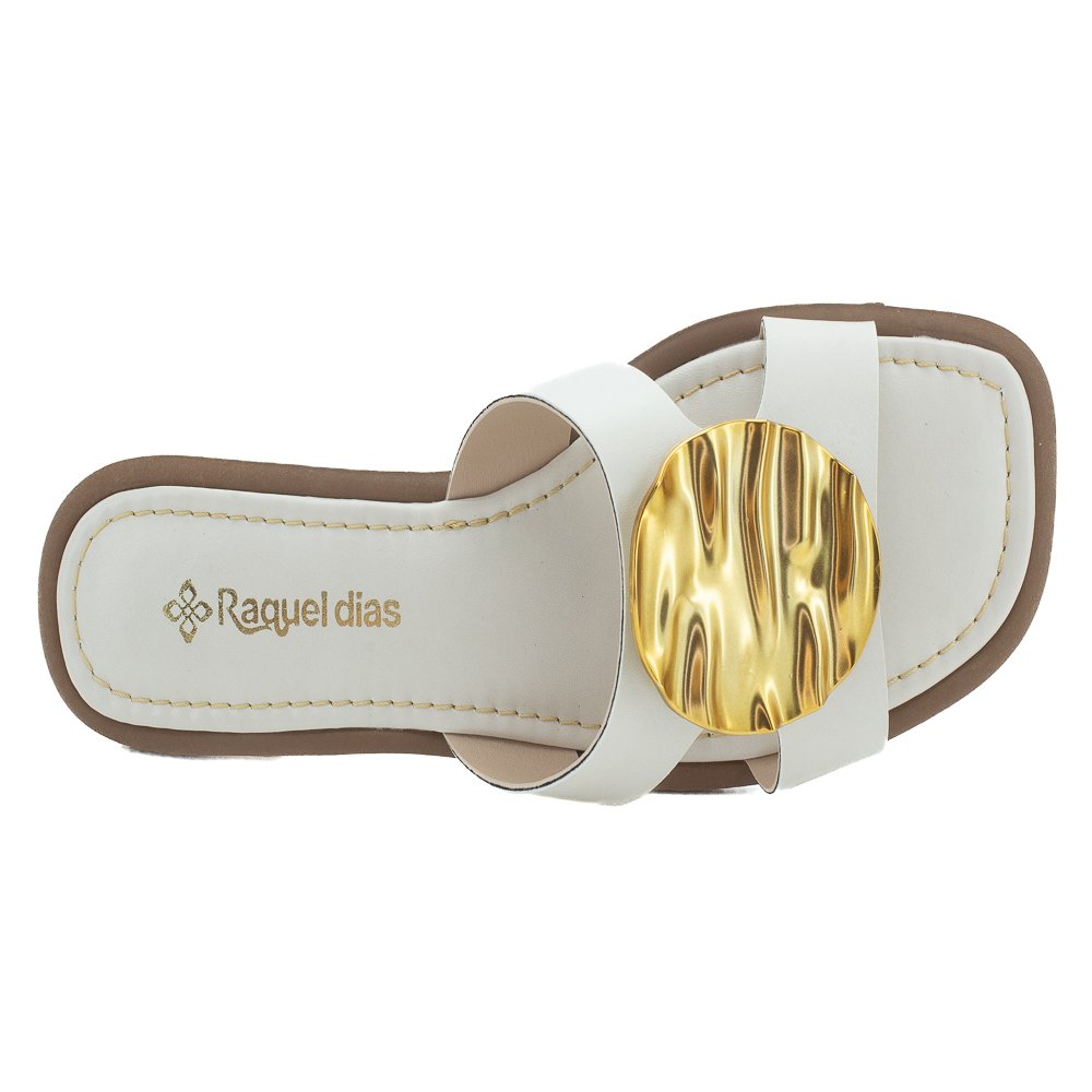 Rasteira Feminina Raquel Dias 951998 - Off White Branco 5