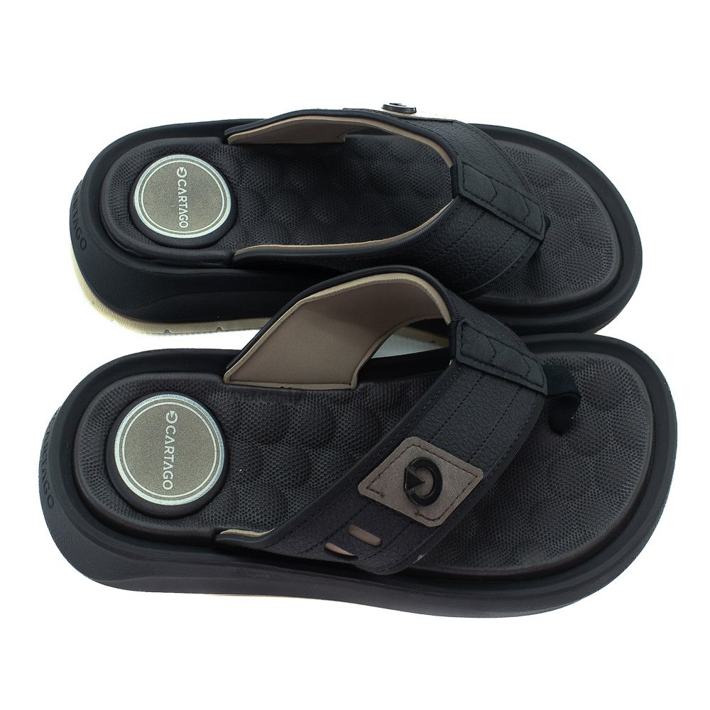 Chinelo Masculino Cartago Santorini - Preto Preto 2