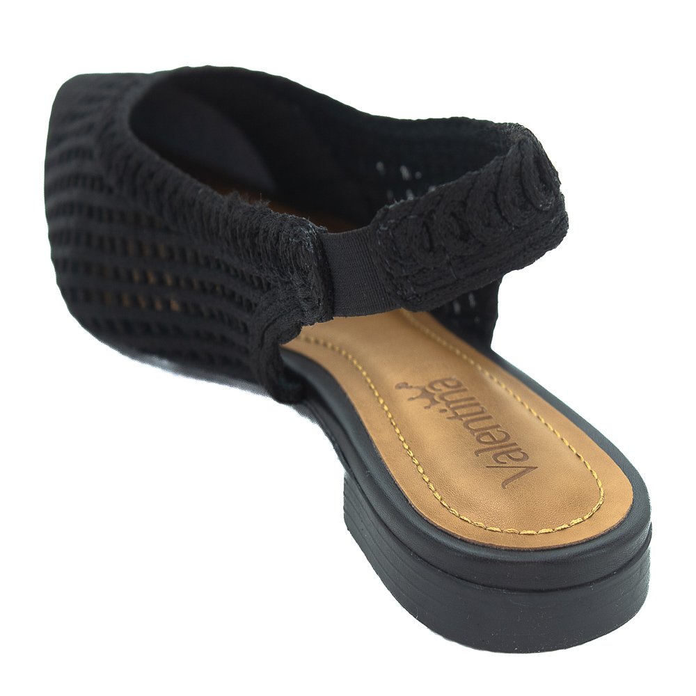 Sapatilha Feminina Valentina Slingback 373252 - Preto Preto 3