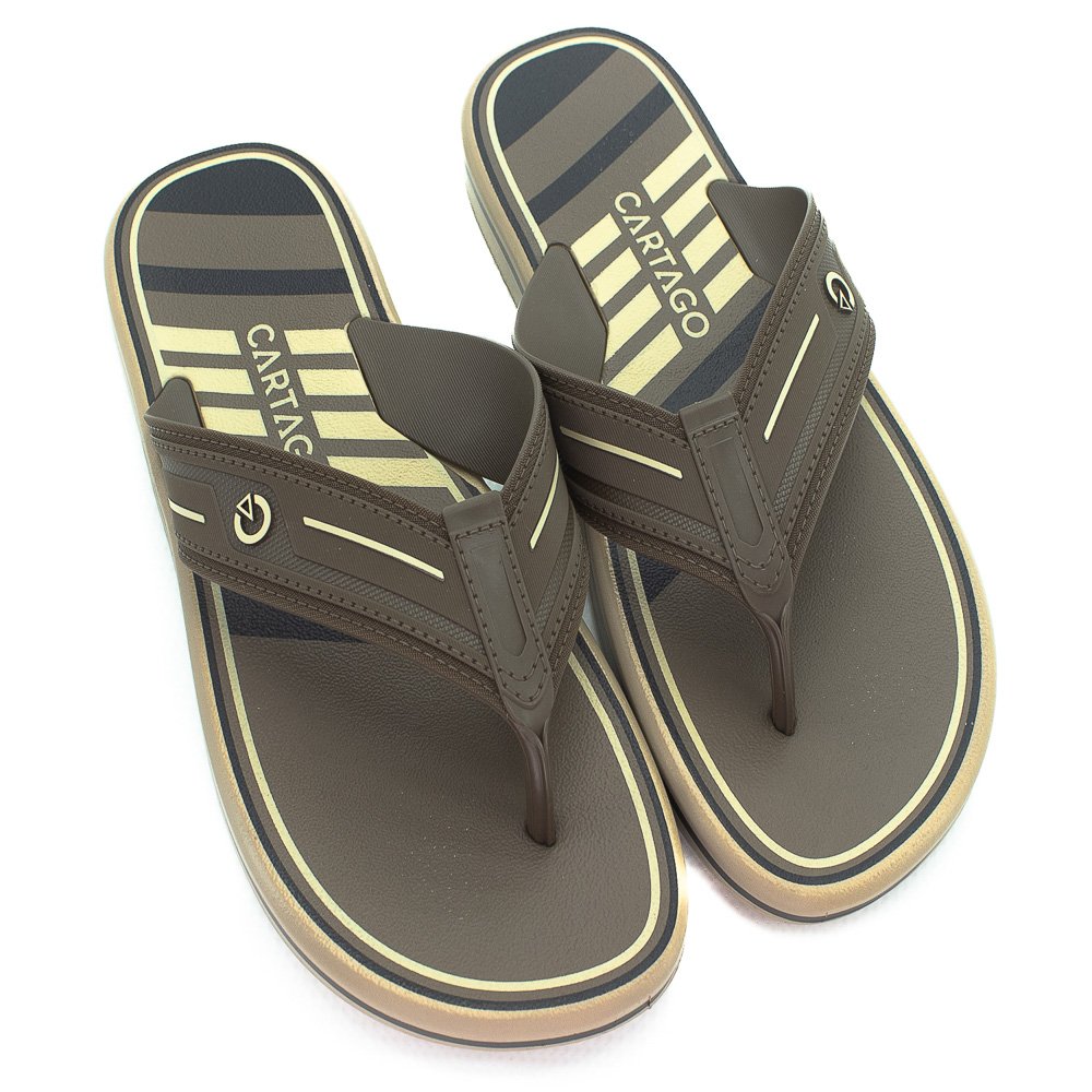 Chinelo Masculino Cartago Palermo II - Bege E Marrom
