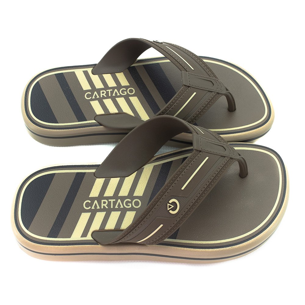 Chinelo Masculino Cartago Palermo - Bege E Marrom Bege 2