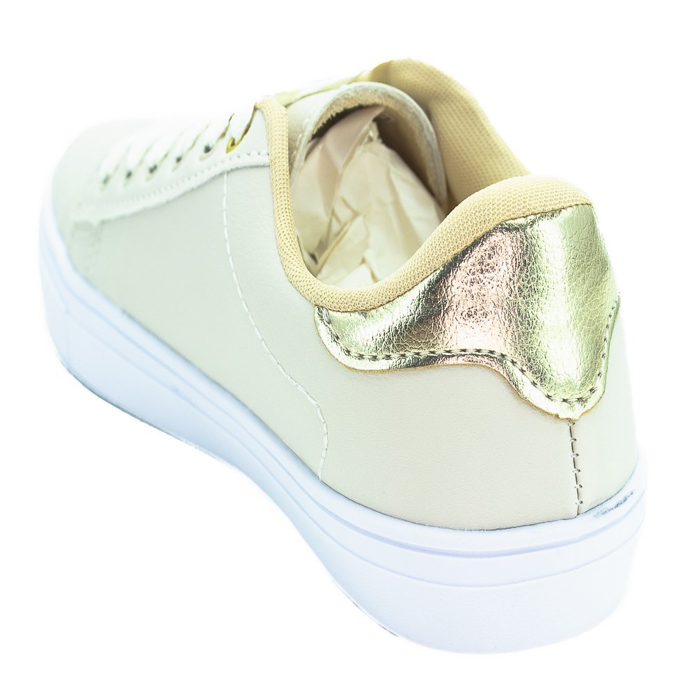Tênis Feminino Kassia Camargo 1050/13-1 - Off White E Dourado Branco 3