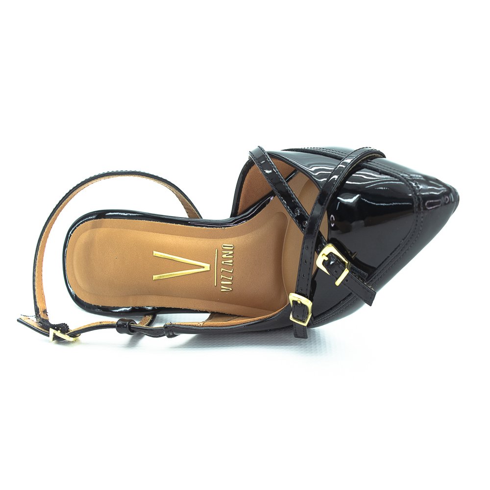 Scarpin Feminino Vizzano Slingback 1184.1708 - Preto Preto 5