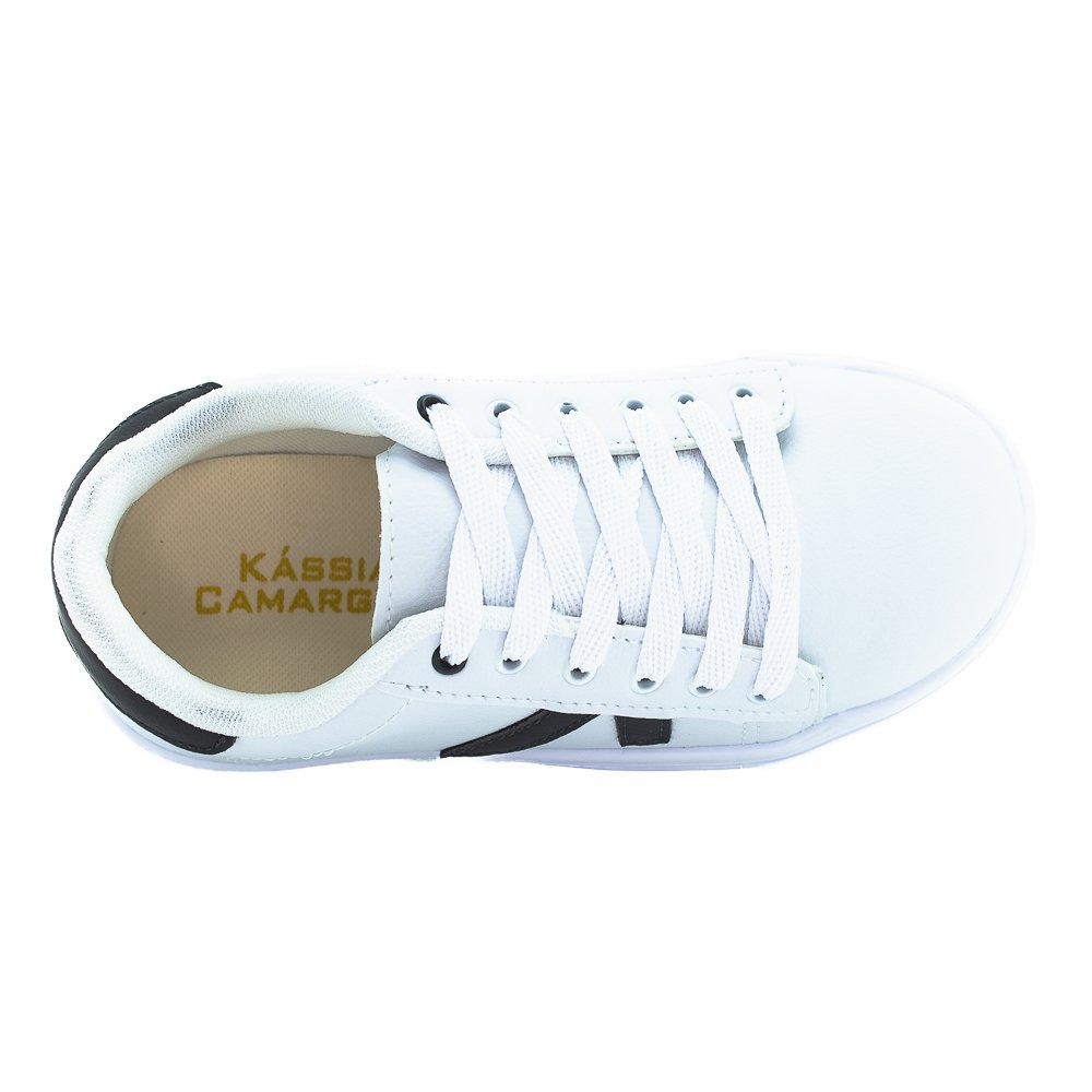 Tênis Feminino Kassia Camargo 1050/13-1 - Branco E Preto Branco 5