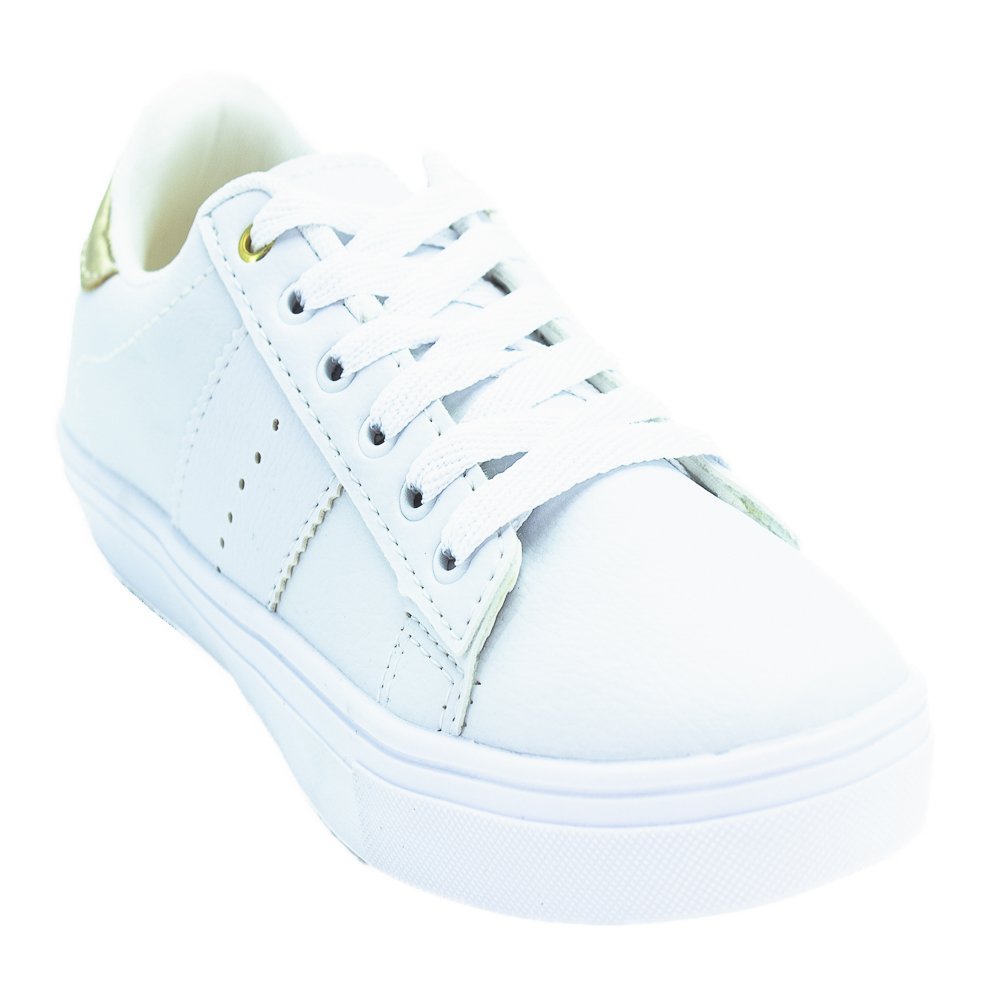 Tênis Feminino Kassia Camargo 1050/19-1 - Branco E Dourado