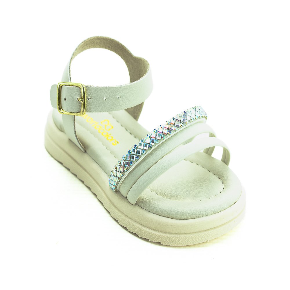 Sandália Infantil Menina Worldcolors 359.004  - Off White Branco 2
