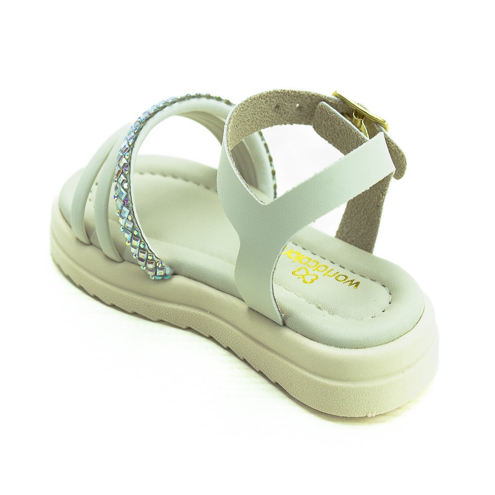 Sandália Infantil Menina Worldcolors 359.004  - Off White Branco 3