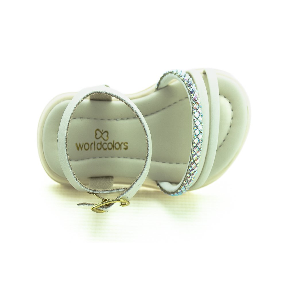 Sandália Infantil Menina Worldcolors 359.004  - Off White Branco 5