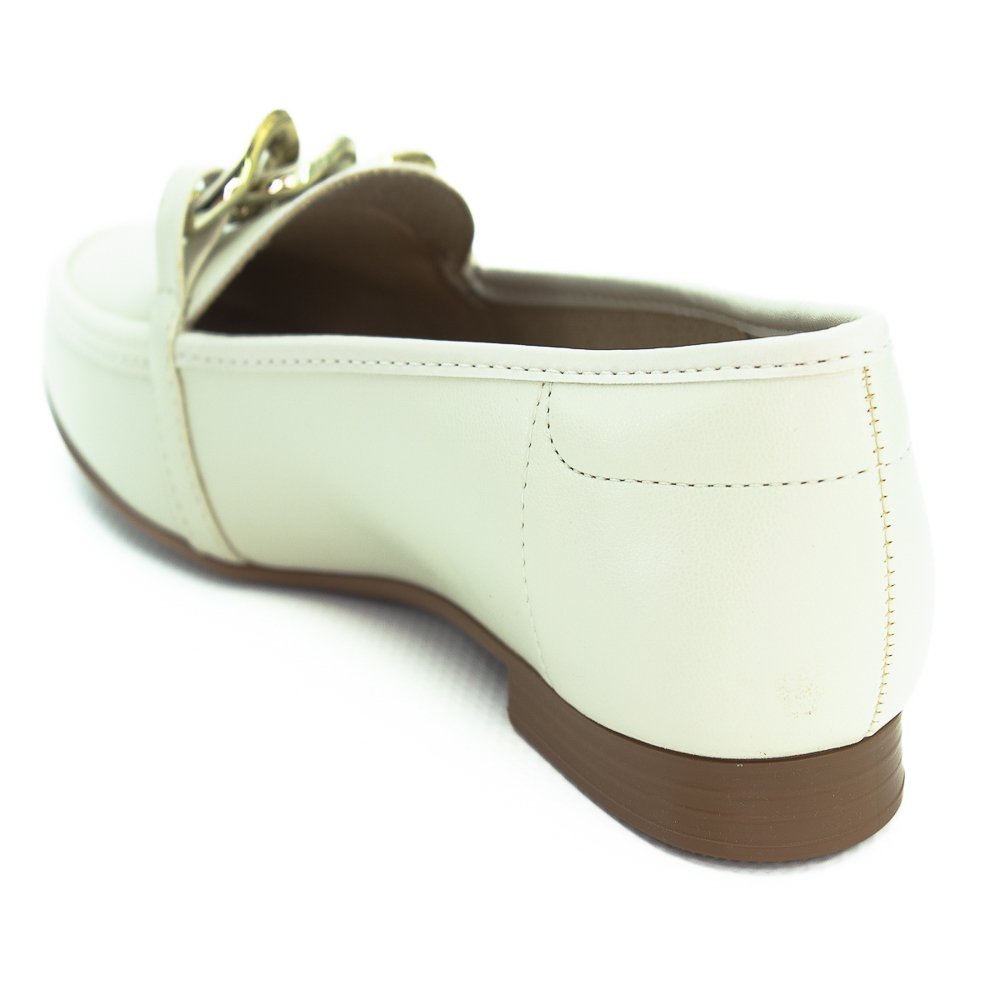 Mocassim Feminino Beira Rio 4324.102 - Off White Branco 3