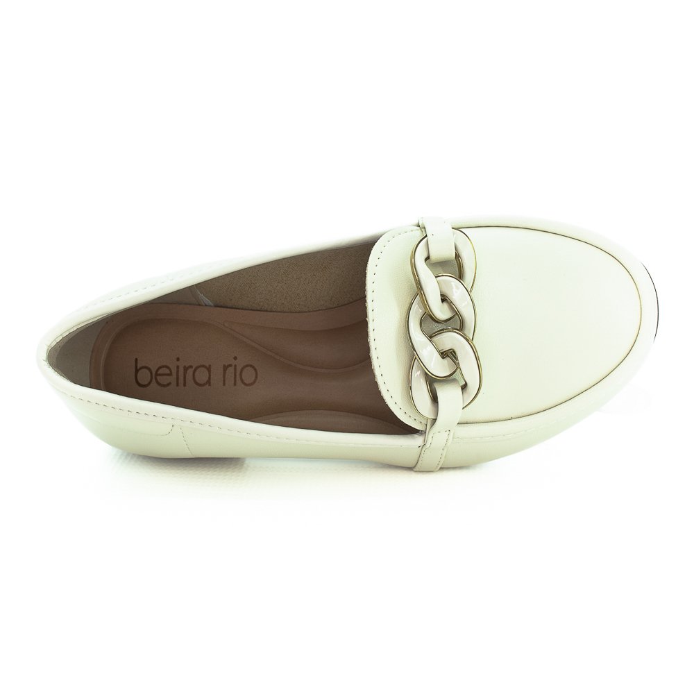 Mocassim Feminino Beira Rio 4324.102 - Off White Branco 5