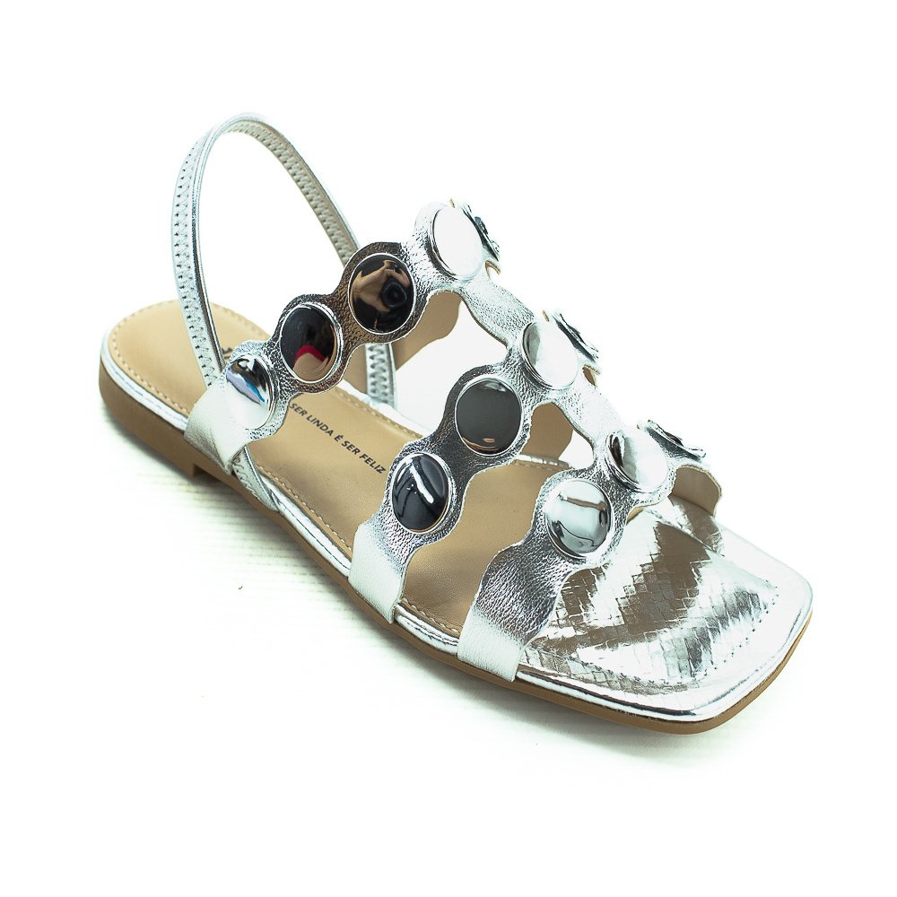 Sandália Feminina Dakota Y7601 - Prata Prata 2