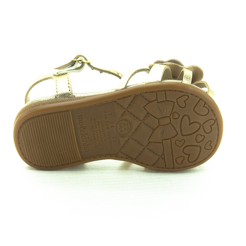 Sandália Infantil Menina Molekinha 2114.282 - Dourada Dourado 4