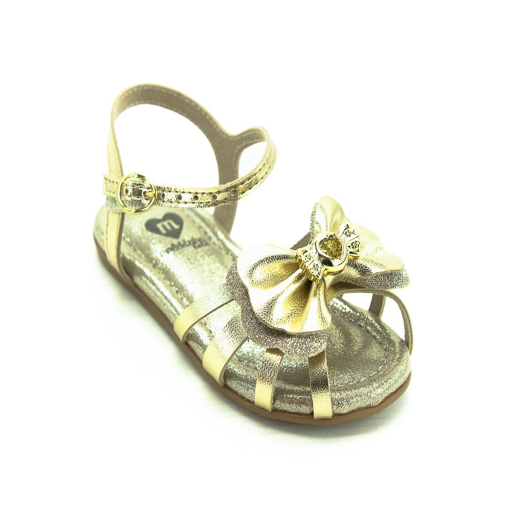 Sandália Infantil Menina Molekinha 2114.282 - Dourada Dourado 2