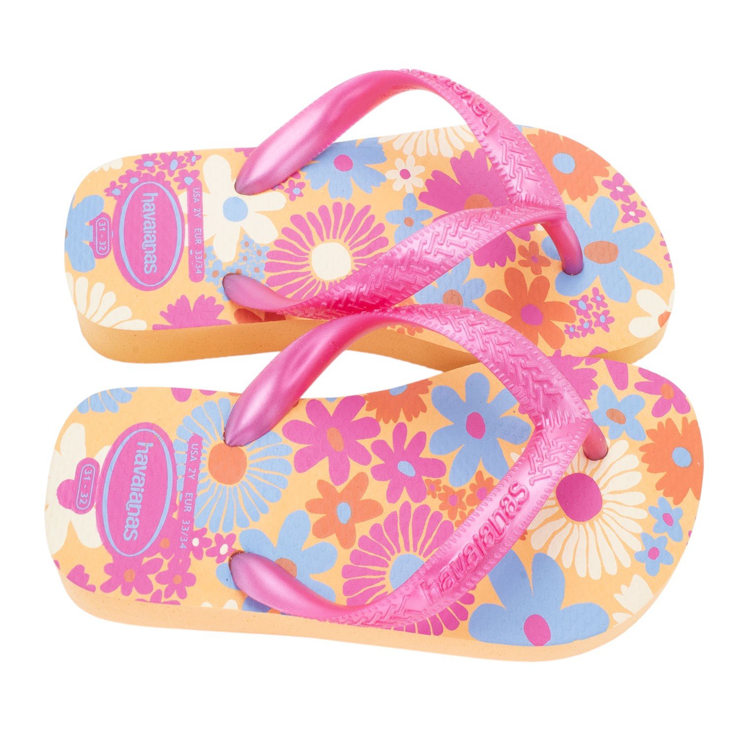 Chinelo Infantil Menina Havaianas Kids Flores - Laranja Laranja 2